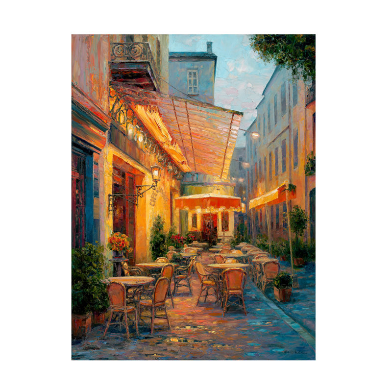 «Cafe Van Gogh 2008 Arles France» sur toile par Haixia Liu, H 19 po x l 14 po x P 2 po