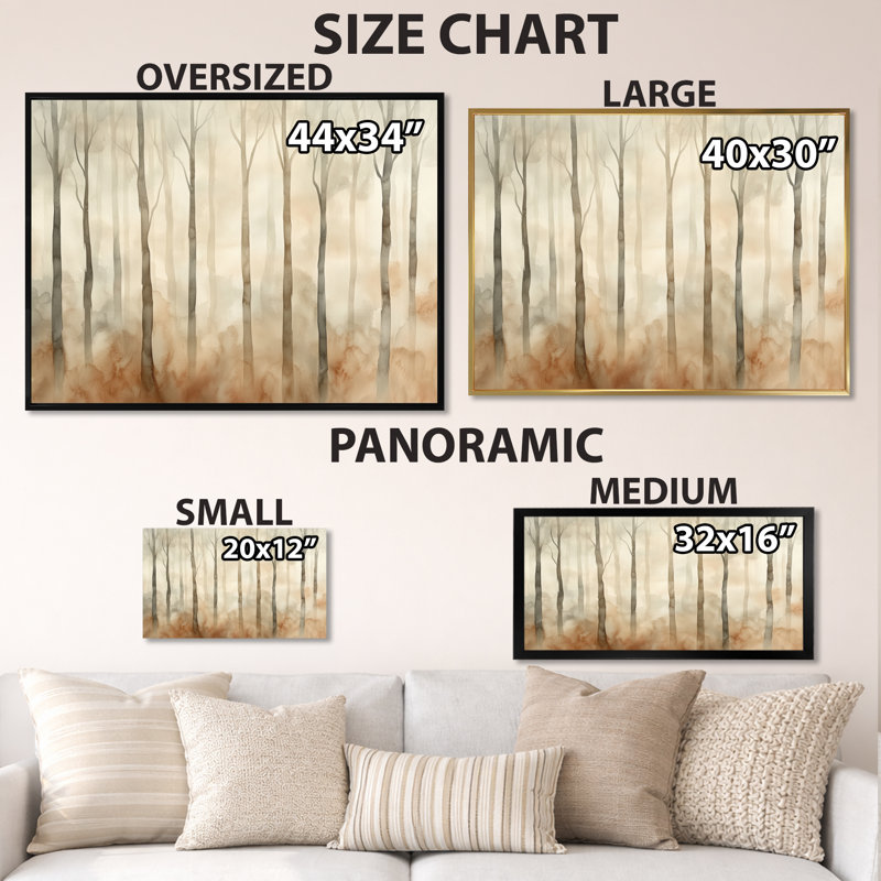 Celsie, Neutral Forest Canvas, Celsie, Cadre flottant noir, H 24 po x l 32 po