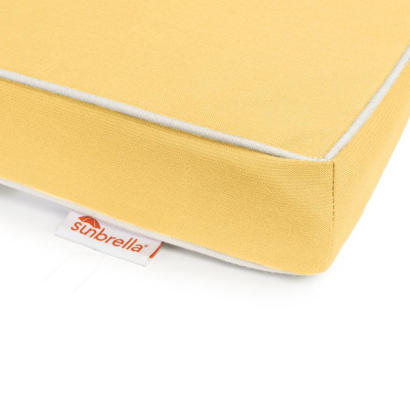 Sunbrella Outdoor 3'' Chaise Lounge Seat / Back Cushion, Daffodil