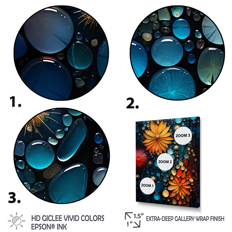Spiritual Crystal Energy - impressions sur toile abstraites, H 32 po x l 24 po x P 1 po, Cadre flottant blanc