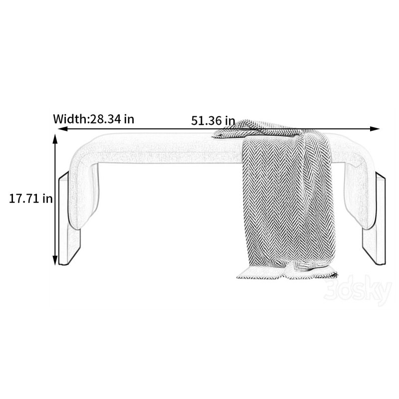 Tabouret de chambre nordique, Blanc cassé