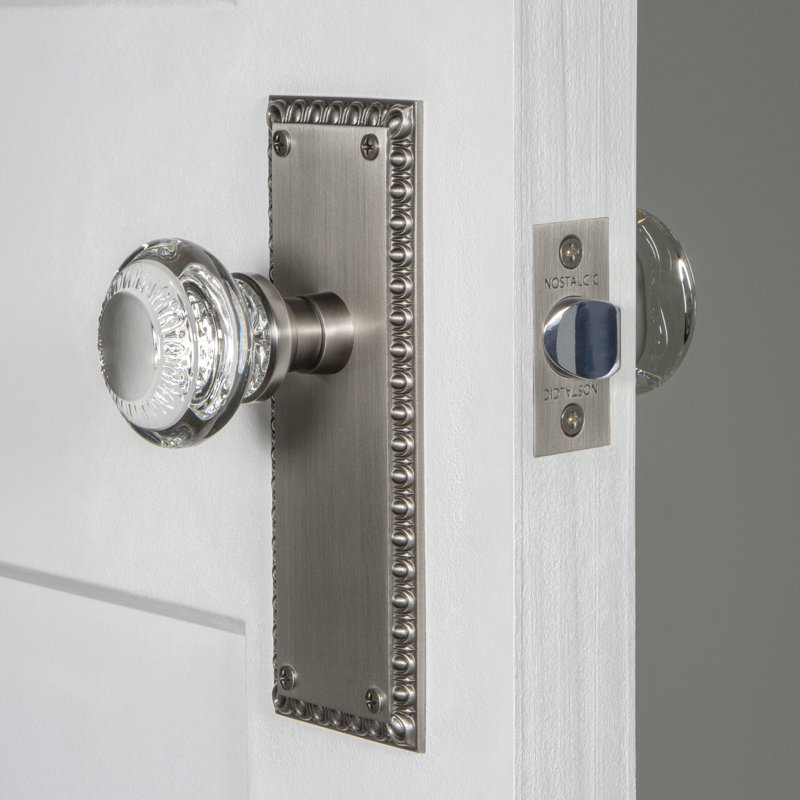 Nostalgic Warehouse Neoclassical Plate Single Dummy with Crystal Neoclassical Knob, Antique Pewter