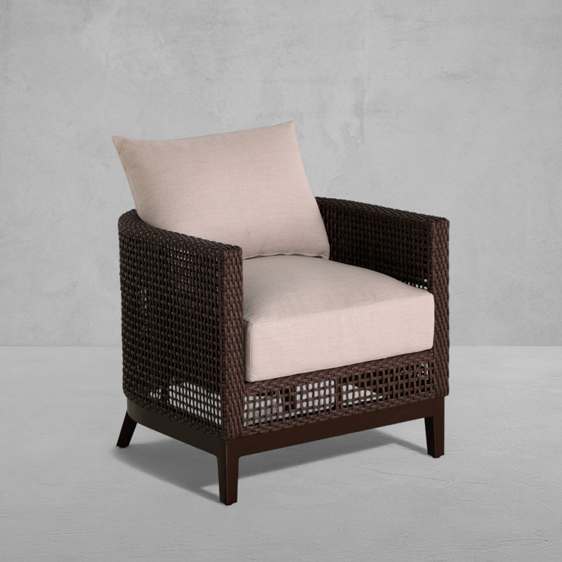 Peninsula Barrel Chair, Welt + Standard fill, Verona Fossil, Mahogany/Chestnut
