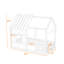 Lit simple en bois avec cadre de toit-813094326