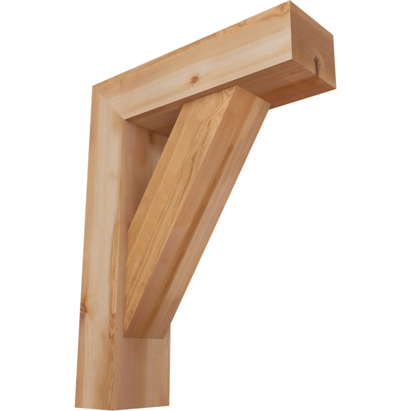Traditional Block Bracket w/ Offset Brace, 34 x 26, 7 1/2"W Western Red Cedar (Smooth)