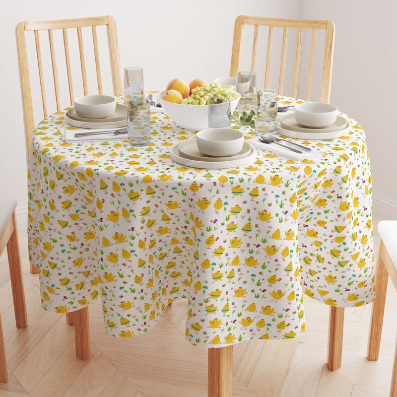 Round Cotton Twill Tablecloth