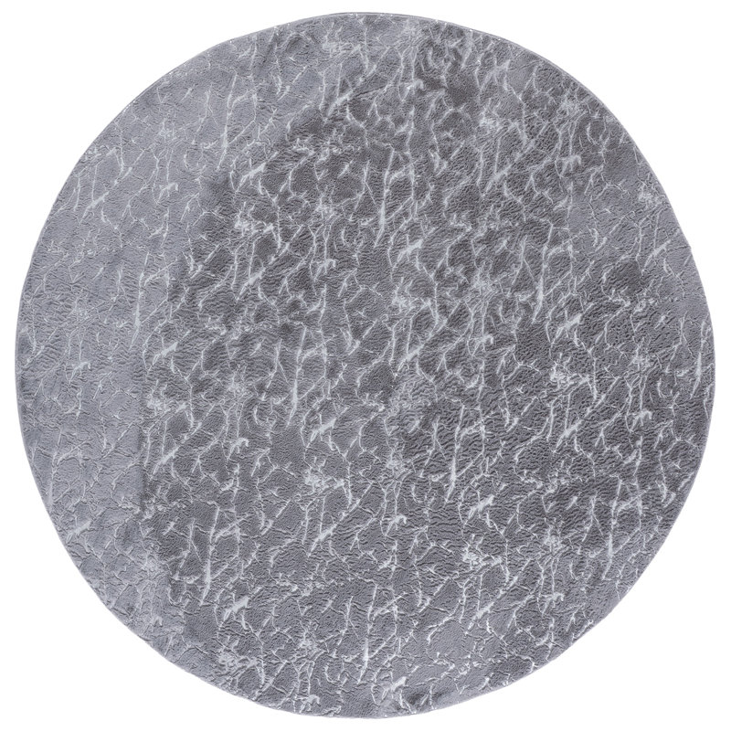 Tapis en fausse fourrure de lapin, Rond 6 pi