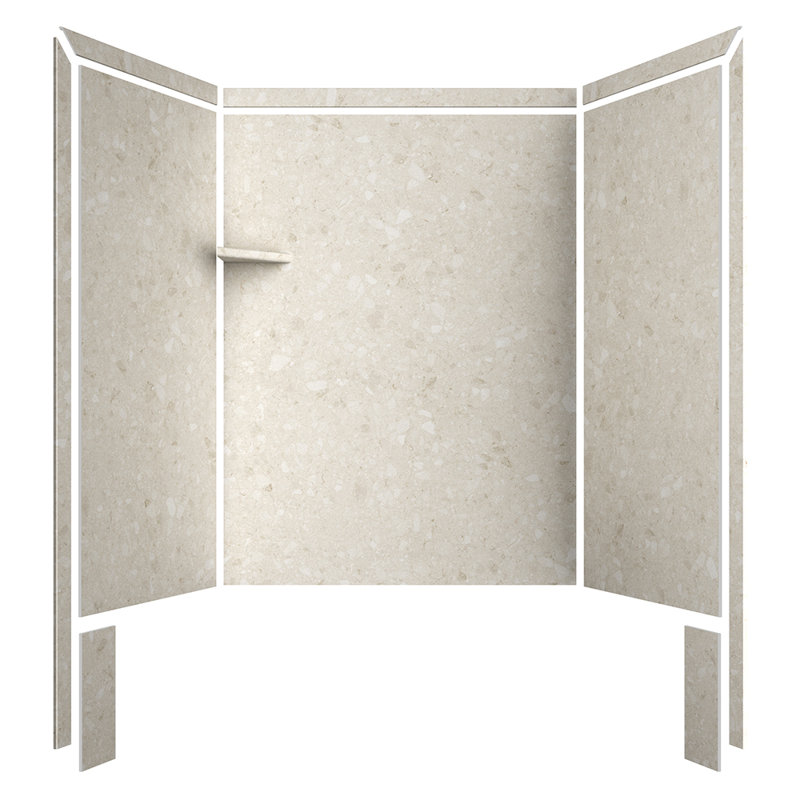 FlexStone Royale 60"W x 36"D x 80"H Alcove Bathtub/Shower Surround in Calabria, Calabria