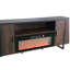 Modern Detachable Fireplace TV Stand, Dark Wood & Black, 183x39.5x76cm, Metal, Living & Media Room-1432680714