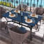 Table de salle à manger rectangulaire pour 6 personnes Outsunny