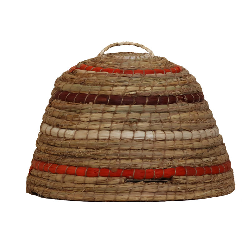 Medium Straw Skep Beehive - 40Cm Dia, 26cm H x 40cm W x 40cm D, Brown/Red/Beige