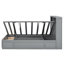 Lit plateforme gris avec rangement, coiffe à DEL, station de charge, support de tête à 2 tiroirs, tiroirs,-642862139