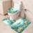 Ocean Sea Turtle Starfish Shower Curtain Sets 4-Piece Non-Slip Bathroom Accessory