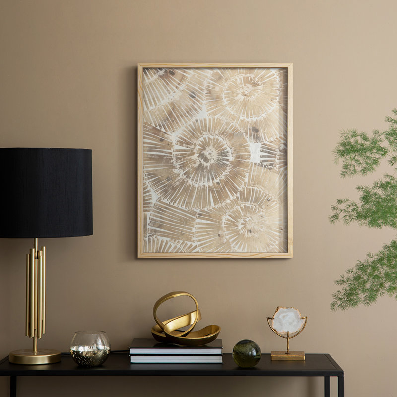 Fossil Nautilus II Framed Print - Solid Wood, Natural, 11" H x 9" W