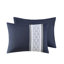 Édredon très grand bleu marine - Édredon 8 pièces avec détails sophistiqués dans des taies décoratives de style transitionnel-129906165