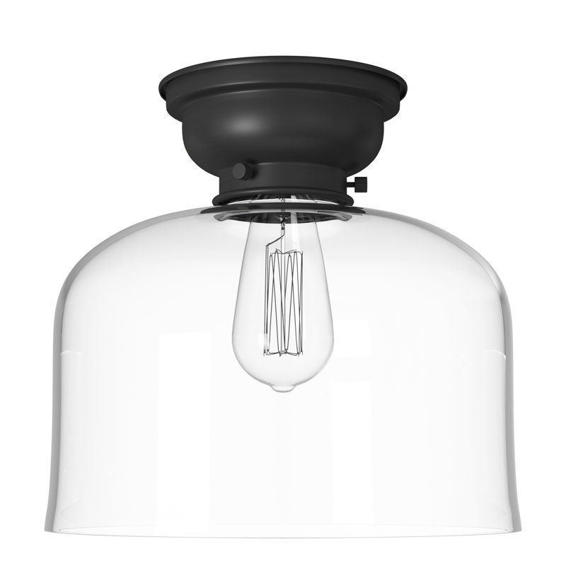 Plafonnier encastré 12 lumières 1 lumière Donaldson, Clair, Noir mat, Ampoule à DEL rétro de 6 watts