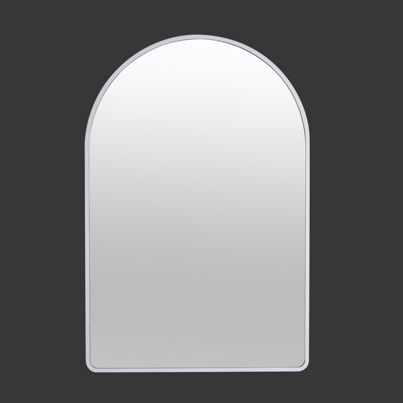 Damiun Metal Flat Wall Mirror, White
