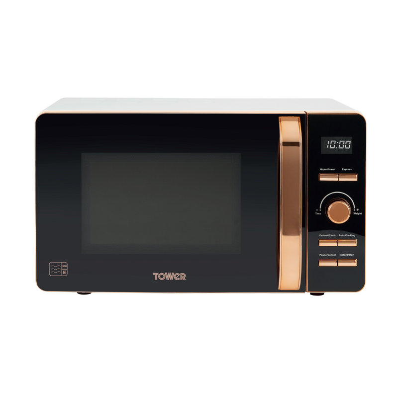 Tower Digital Microwave with 60-Minute Timer and 8 Autocook Settings, 20L, 800W, Black