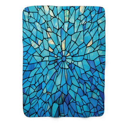 Red, White, Blue Glass Art - 1 Piece Premium Sherpa Blanket