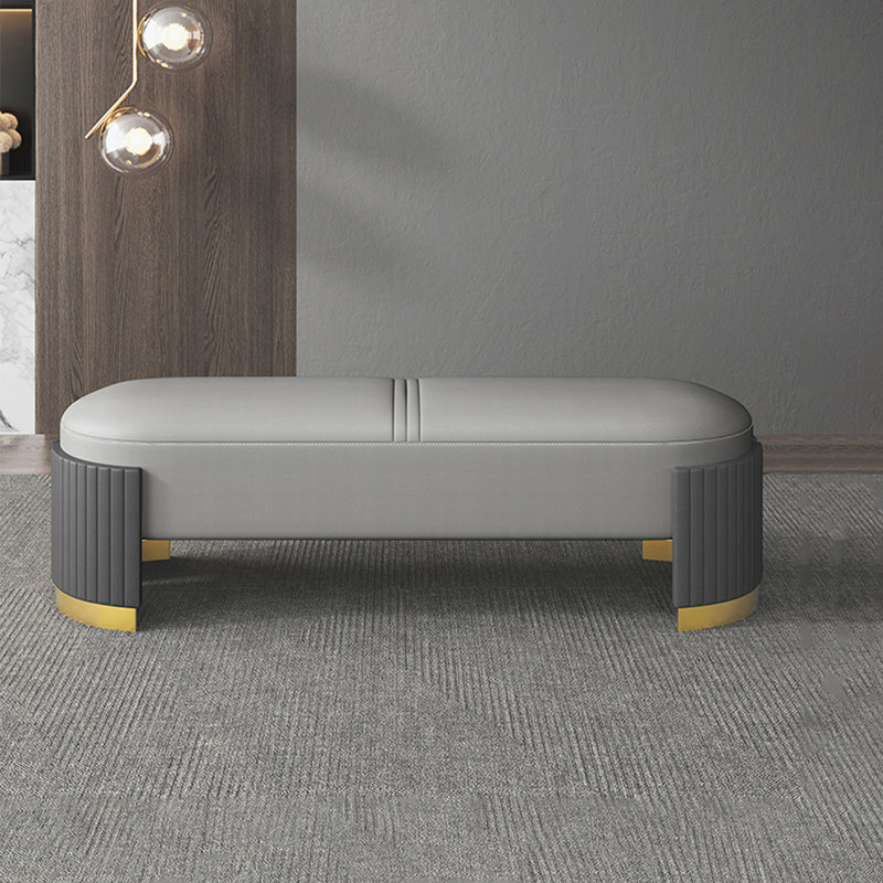 Light luxury, first class bed stool, Light Gray/Dark Gray