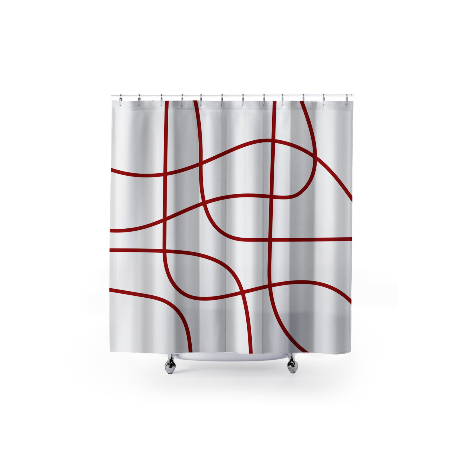 Coco Polyester Shower Curtain, Red