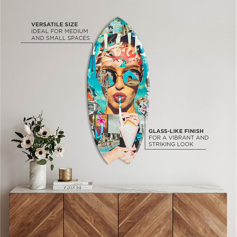 Katy Hirschfeld - Summer Shores Decorative Acrylic Skimboard by Oliver Gal