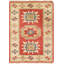 Tapis décoratif en laine rouge de conception unique 5 pi 5 po X 7 pi 8 po noué à la main New Age