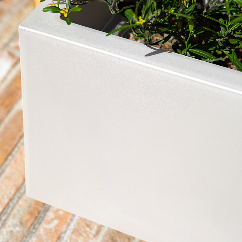 Block Series Long Box Planter, 13.25” H x 24.75” W x 11” D, White