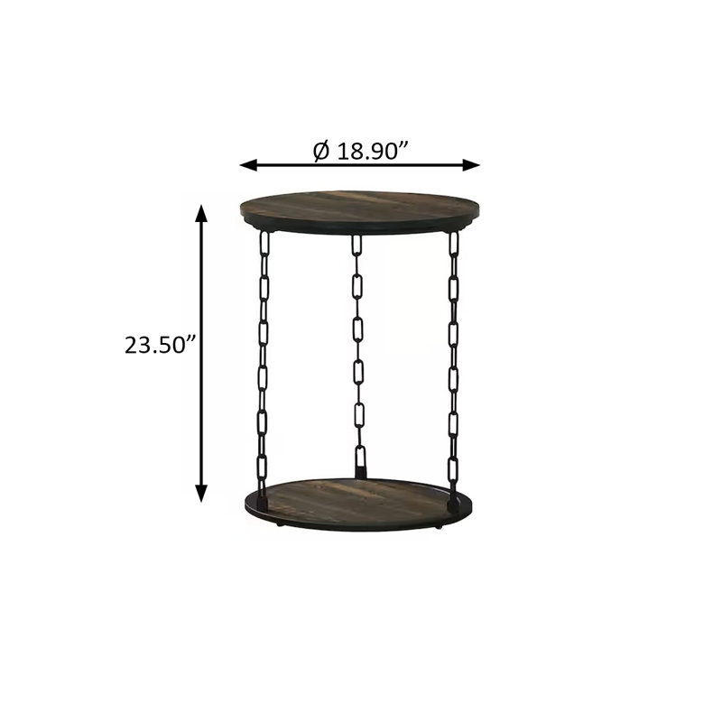 34,4 po et 18,9 po rustique 3 pièces Ensemble de table, brun foncé, Bois brun