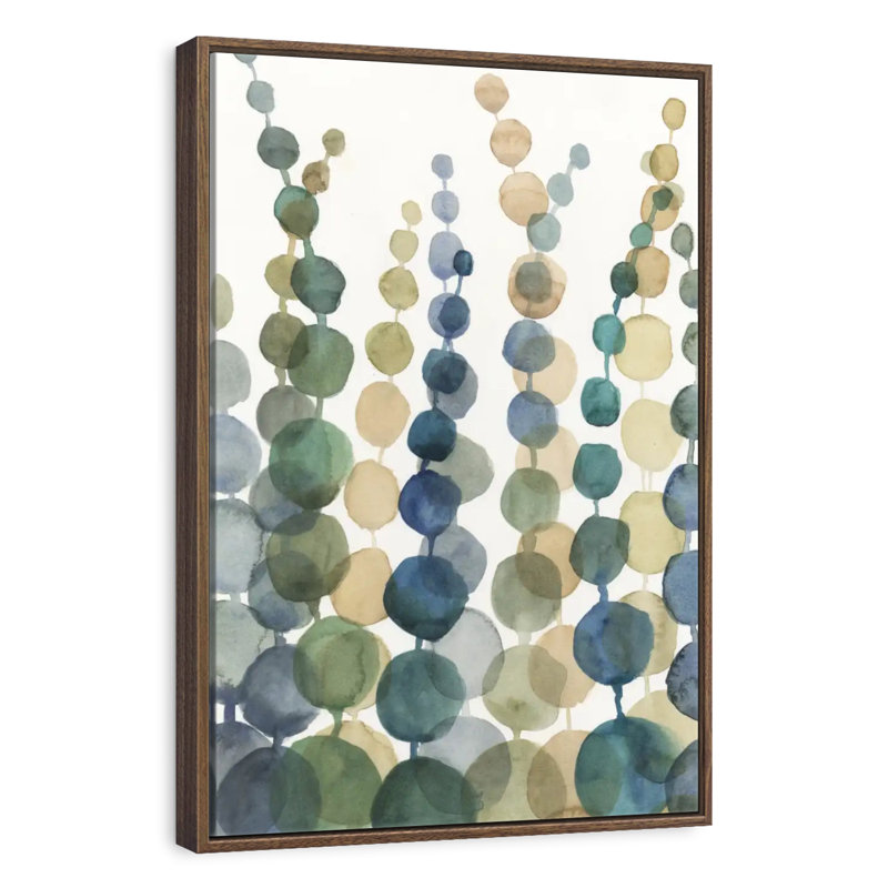 Pompom Botanical I, Floating Frame Walnut, 31 po x 46 po