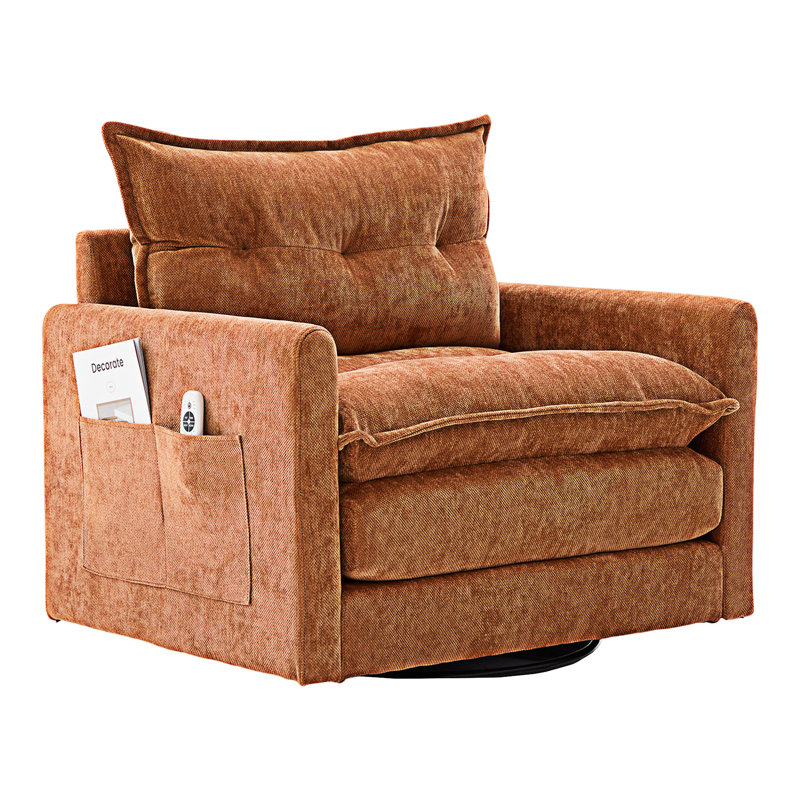 Fauteuil demi-tonneau pivotant, Brun