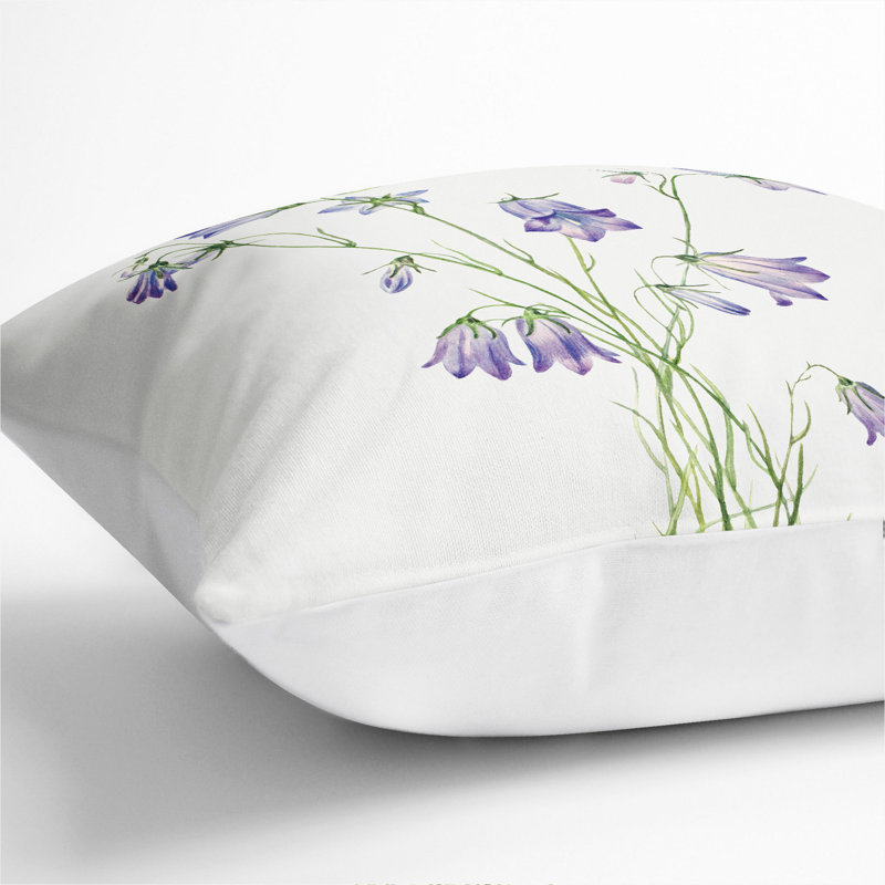 Harebell Square Throw Cushion, White, 55cm H x 55cm W x 20cm D