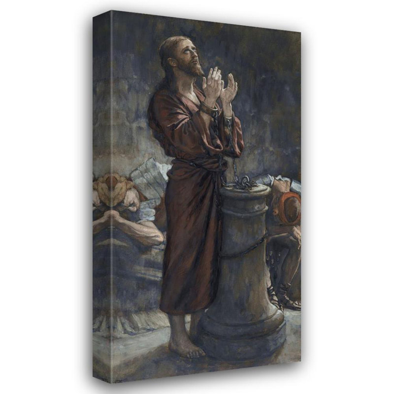 «Good vendredi matin; Jesus in Prison» par James Tissot - Art mural sur toile tendue avec châssis, H 18 po x l 14 po