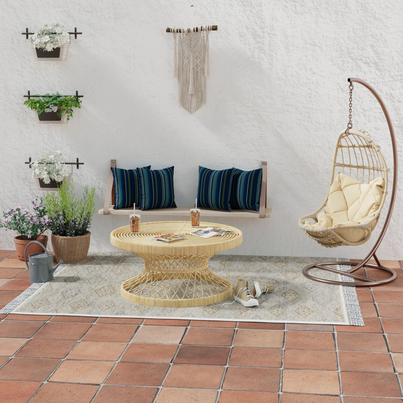 Sunbrella Outdoor Throw Pillow, Striped Navy Blue