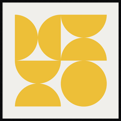 Bold Vintage Geometric Sunshine Yellow by The Creative Bunch Studio Framed Art Print