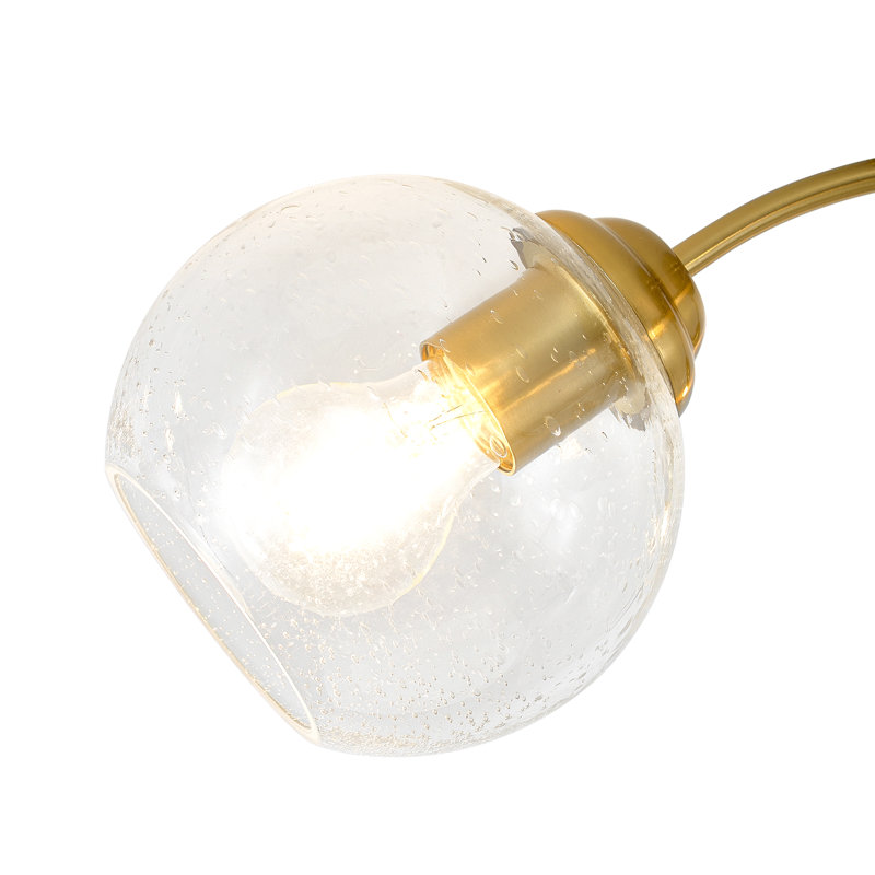 Plafonnier semi-encastré 3 lumières en verre, Or brossé