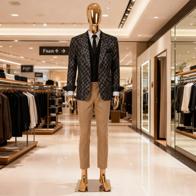 Mannequin homme complet Kinfant - Mannequin homme haut de 6 pi avec base en métal stable, présentation de forme de robe Mannequin avec tête et accoudoirs réglables, mannequins détachables, or rose