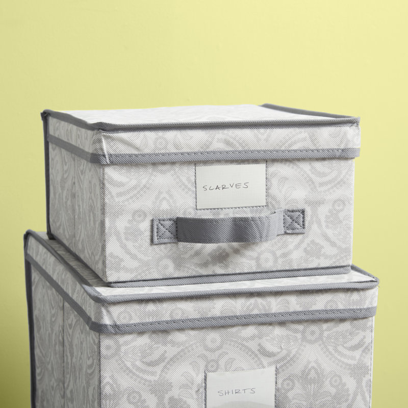 Gray Collapsible Polypropylene Lidded Storage Box