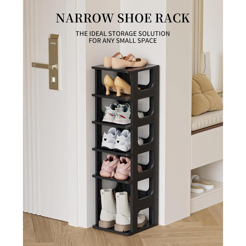 Range-chaussures à 5 niveaux - Support de rangement durable pour chaussures pour garde-robe, vestibule, couloir, dortoir et salle de bain