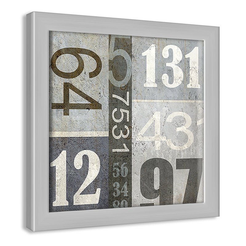 Art numérique encadré, 8" H x 8" W x 1.18" D, Encadré de boîte argent