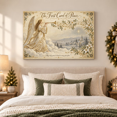 Art mural rétro sur toile de Noël