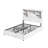 Bilal 51.2" Full Size Bed Frame with Storage LED Bookcase Headboard&4 Storage Drawers,Distressed White-169725855-177877563