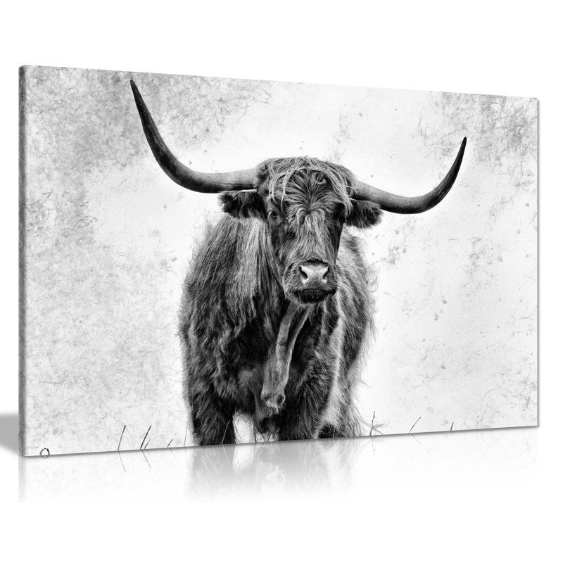 Cow In Countryside - Wrapped Canvas Print, 31cm H x 20cm W