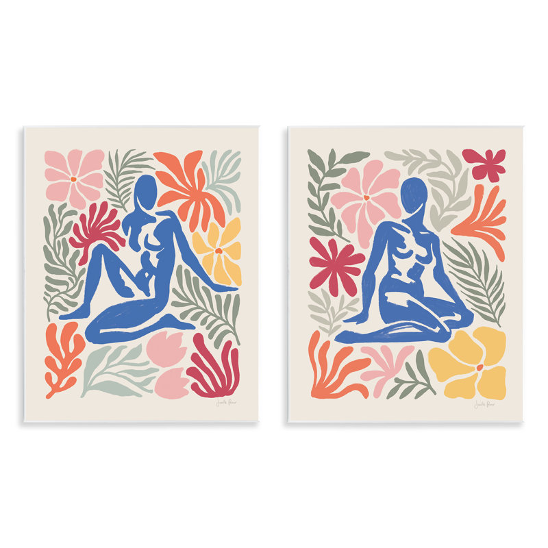 Ensemble de 2 plaques murales abstraites, Janelle Penner
