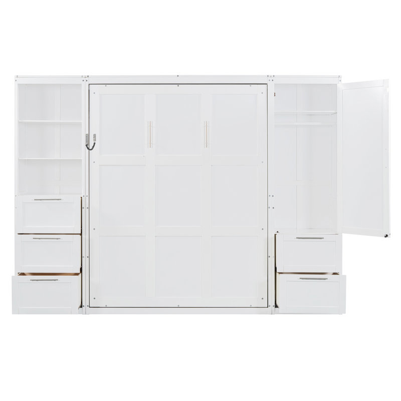 Grands lits escamotables peu encombrants, finition blanche en MDF pour une maison moderne