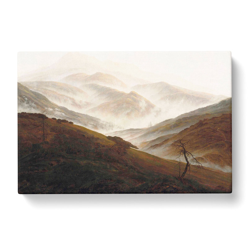 Mountain Landscape With Mist by Caspar David Friedrich - Wrapped Canvas Print, 35cm H x 50cm W x 3cm D