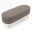 Banc de rangement repose-pieds ovale en flanelle avec pieds en métal robustes pour un décor moderne et élégant-1830650784