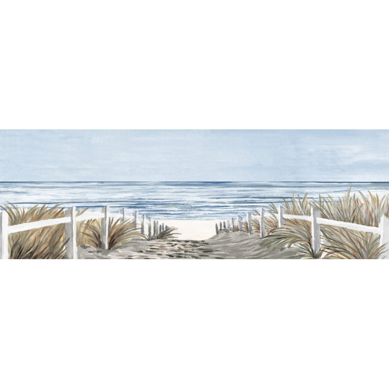 «White Wooden Fence» par Eyre Tarney - peinture panoramique sur toile tendue, H 5 po x l 15 po x P 1,5 po
