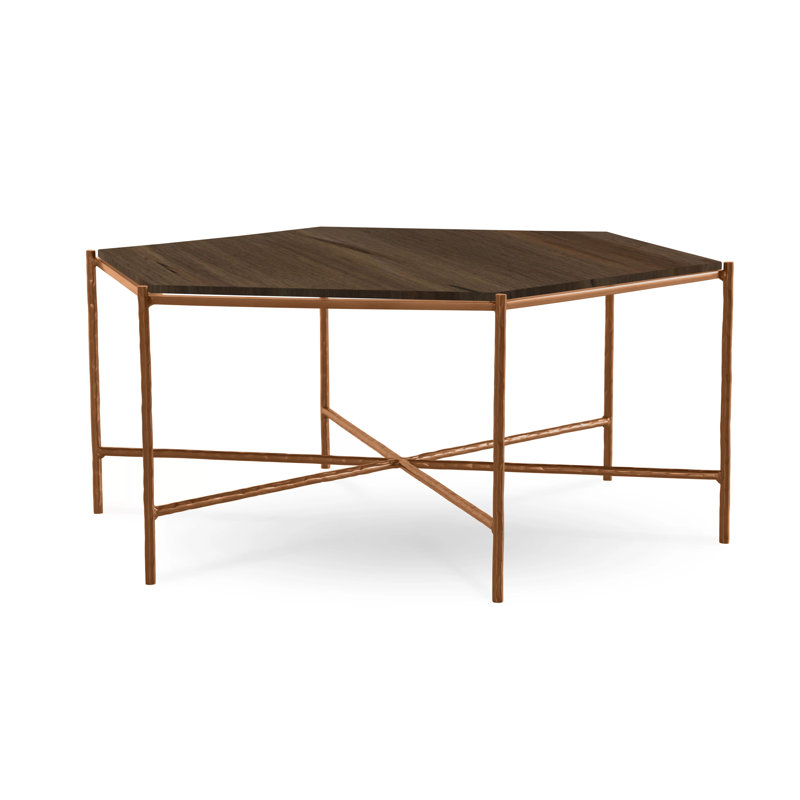 Athena Glass Top Coffee Table, Oil Rubbed Bronze, Cashew, Maple