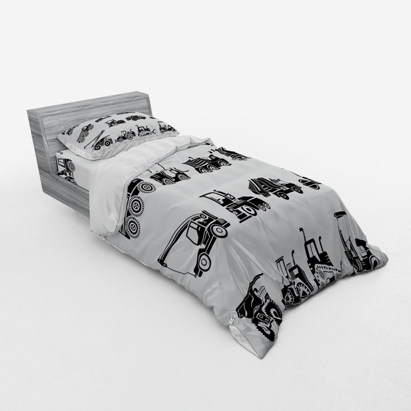 Ensemble de housse de couette industrielle en microfibre blanc / noir pour chambre de bébé